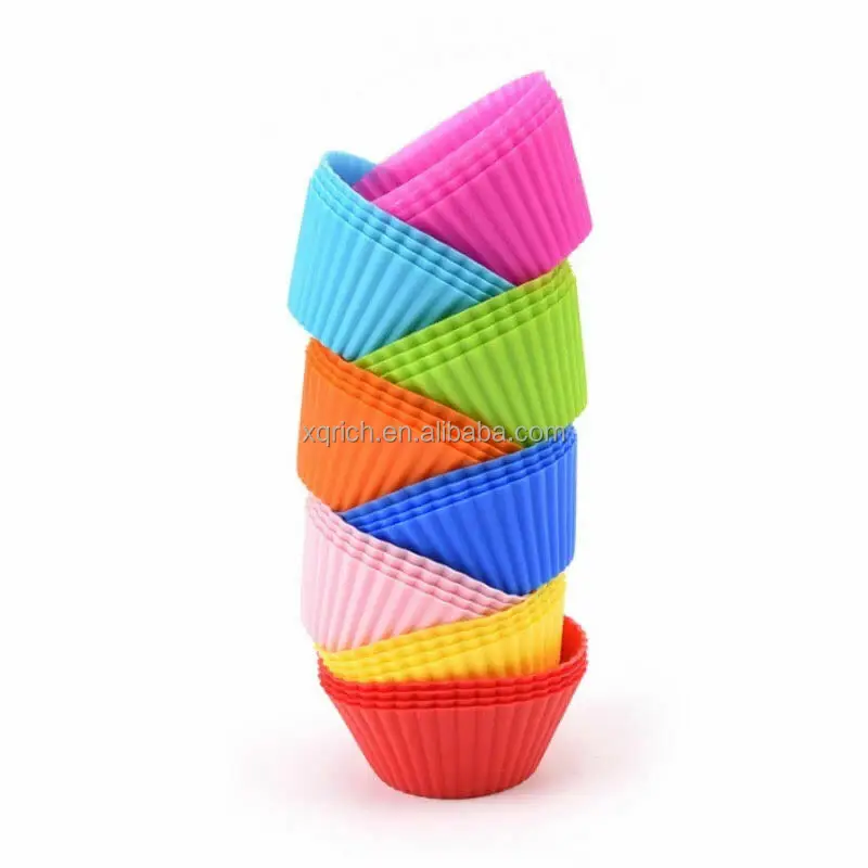 Silicone Baking Cups Muffin Cups Reusable Cupcake Mold Non-Stick Cake Lining Silicone Round Cup Cake