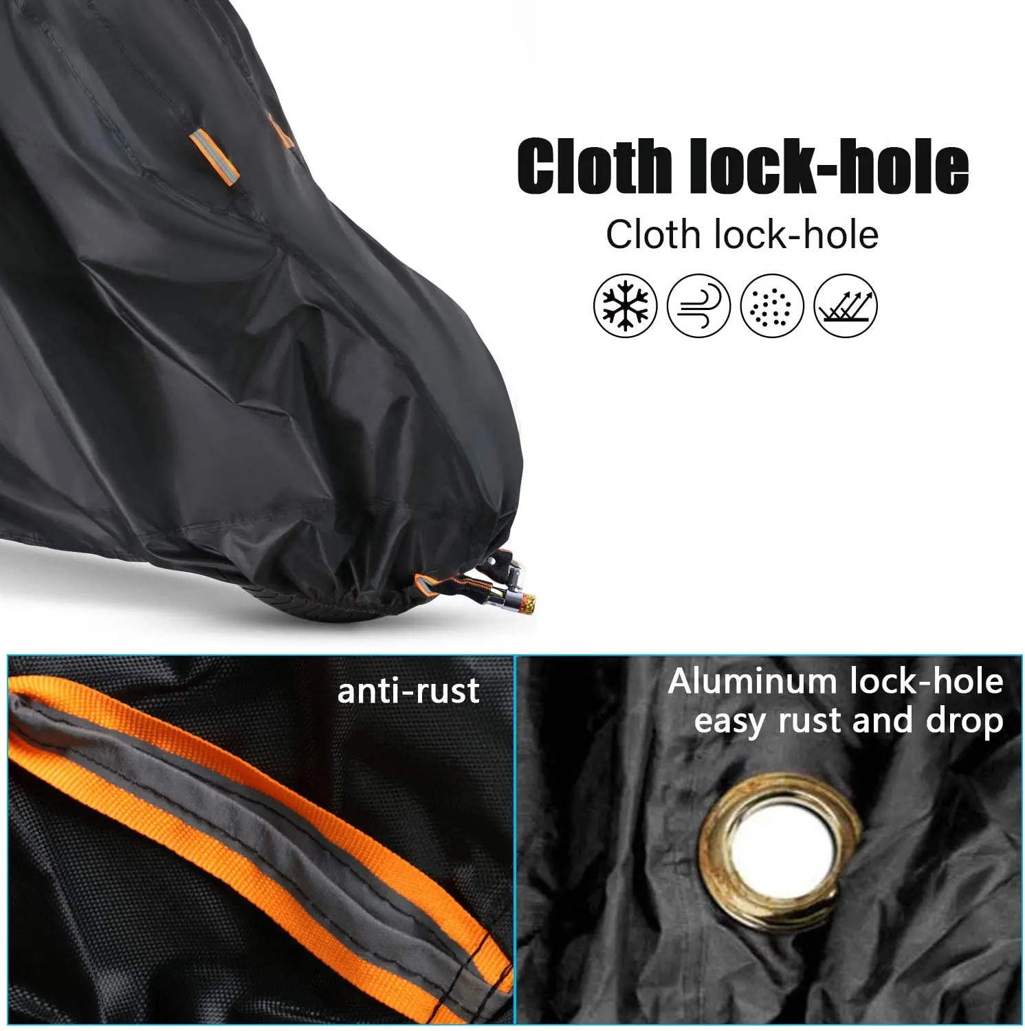 Классический черный Водонепроницаемый/Устойчивый К УФ/ветру/Устойчивый к разрыву чехол для мотоцикла