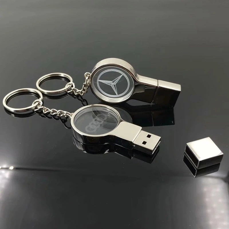 Crystal Usb 3.0 Sticks 3D Engraved Custom Logo 4GB 8GB 16GB Glass Flash Drive 2.0 White Box Pen Drive 32GB 64GB