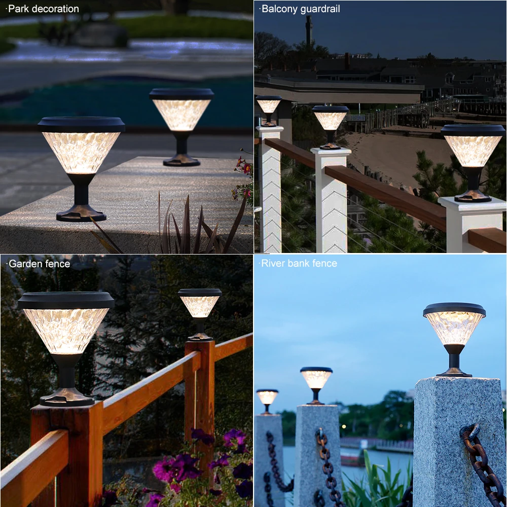 LAP Ip65 Waterproof Aluminum Outdoor Solar Power Garden Light Solar Pillar Lights