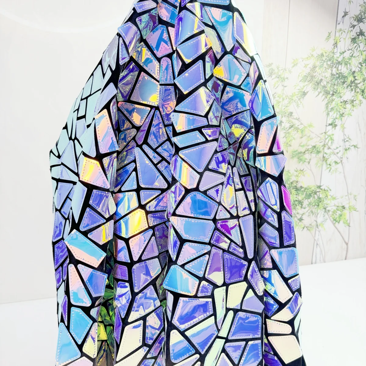 New Fashion Elastic Velvet Spandex Hologram Sequin Velour Fabric Laser Colorful Background for Bags Clothing and dress