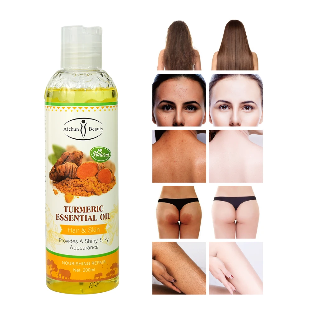 Disaar Pure Natural Turmeric Oil Body Face Hair Lightening Anti-Aging Remove Dark Spot Essential Oil