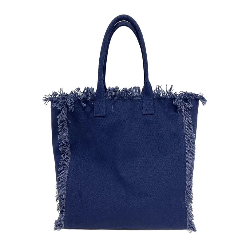 Custom Logo Large Tassel Fringe Large Canvas Bag Summer Bags For Women With Logo Women Beach Tote Bag For Girls