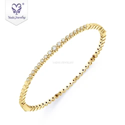 Yadis luxury jewelry 10k gold filled moissanite diamond bangle fine jewelry bracelets