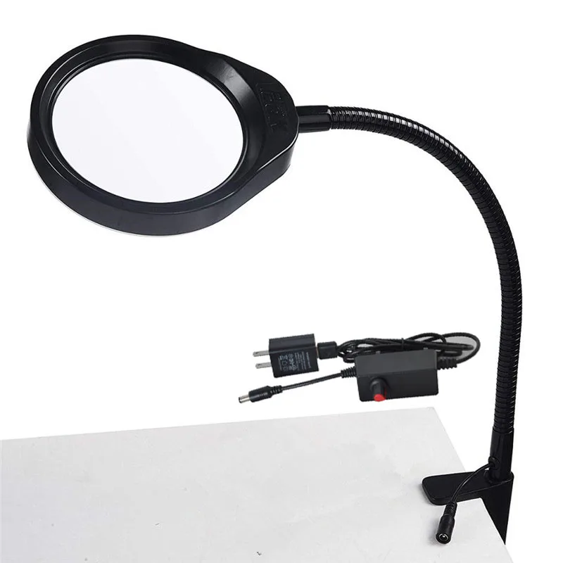 High quality patented  PD-032A led illuminated desktop magnifying glass lamp for soldering