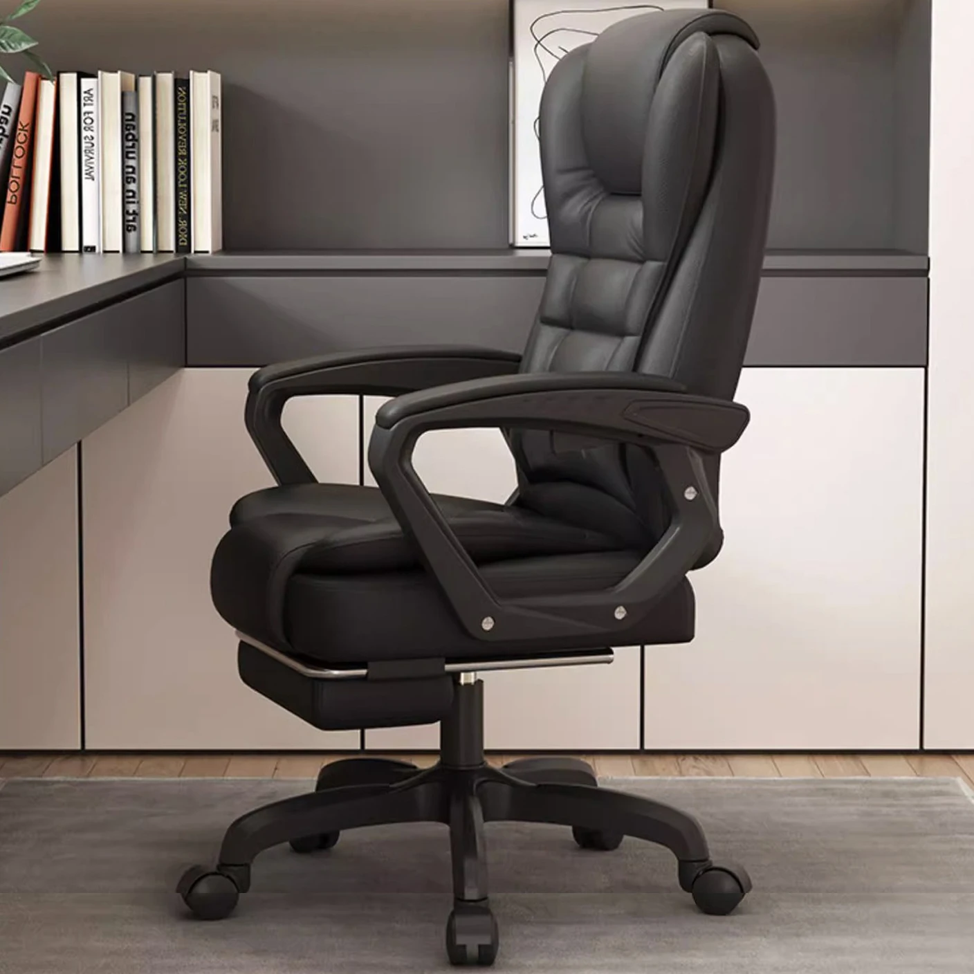 luxury high back leather executive boss sleeping computer chair reclining swivel ergonomic office chair for sale