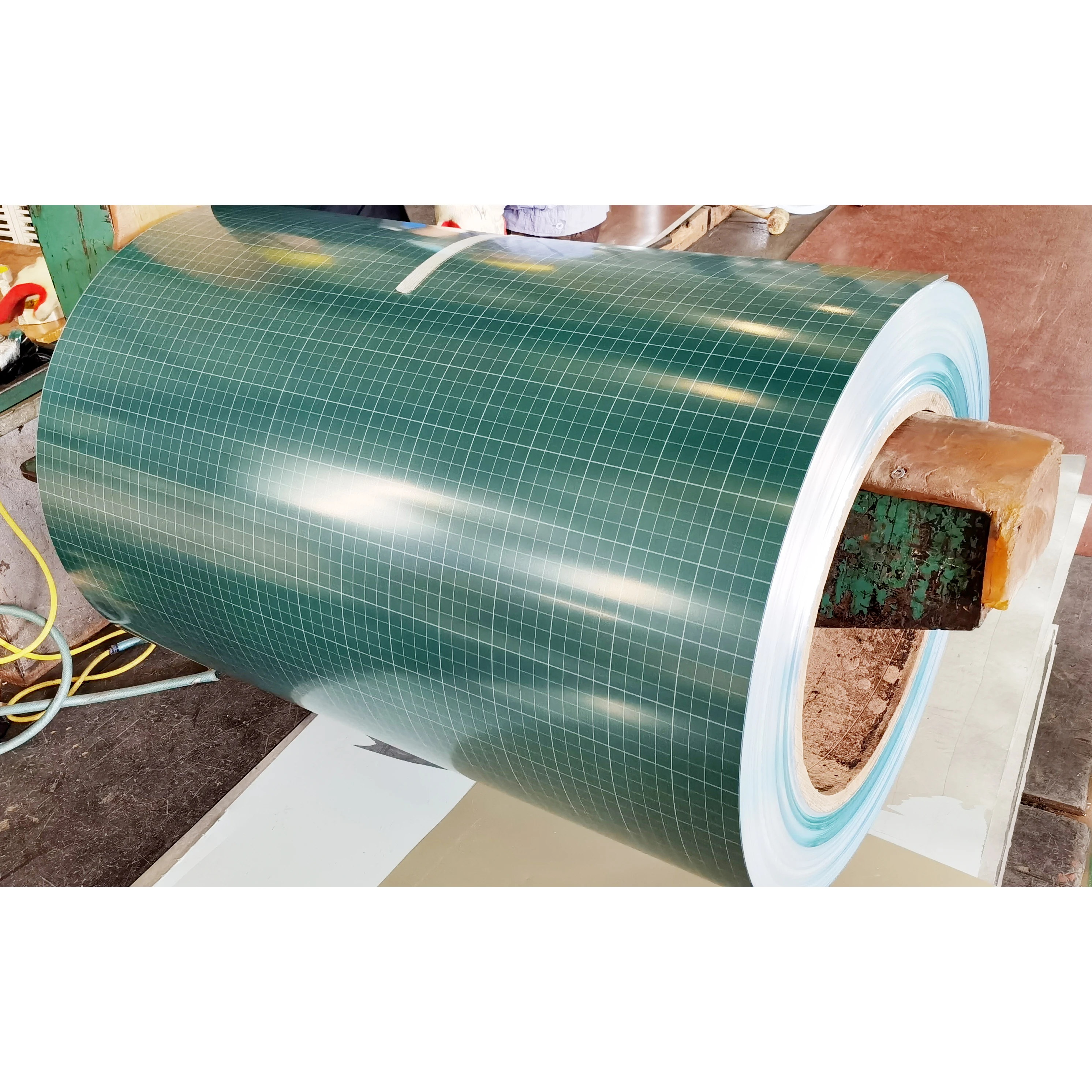 Green board with grid line steel sheet coil by chalk