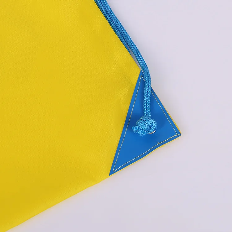 Bulk sale yellow color 210D polyester draw string shoes bag