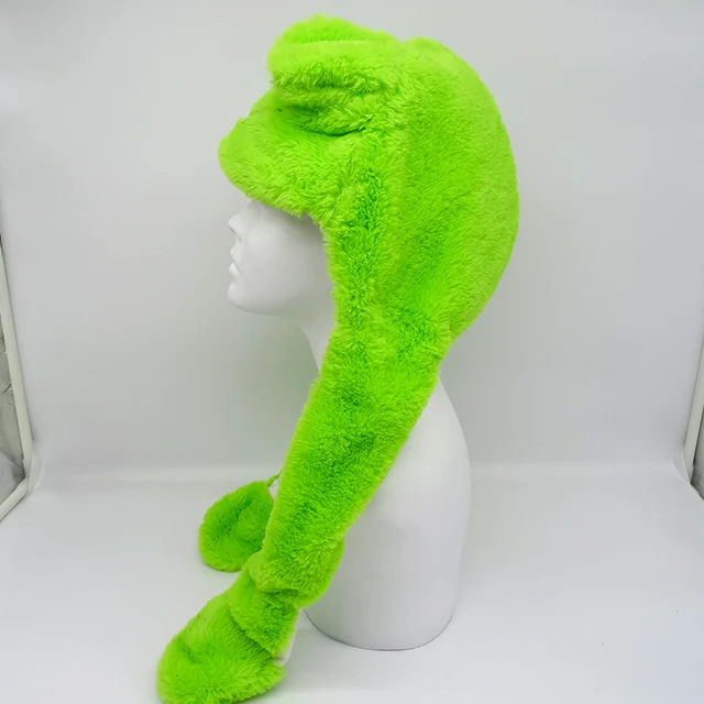 Children Moving Eyes Frog Winter Hat Party Leisure Custom Stuffed Animal Cute Plush Toy