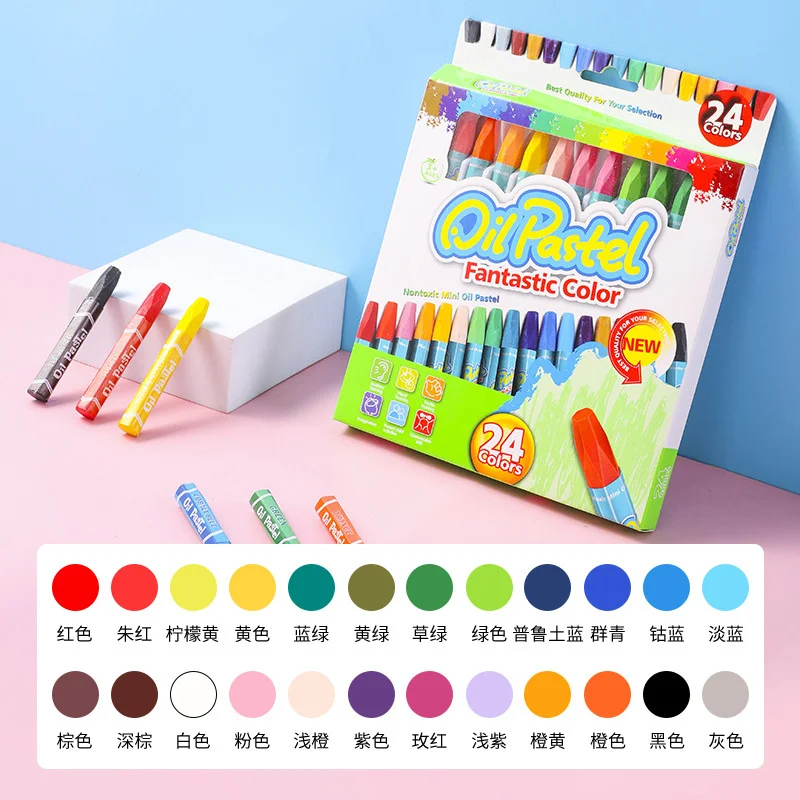 Factory wholesale hexagonal oil painting stick non-toxic environmentally friendly art colouring paint stick washable paintbrush