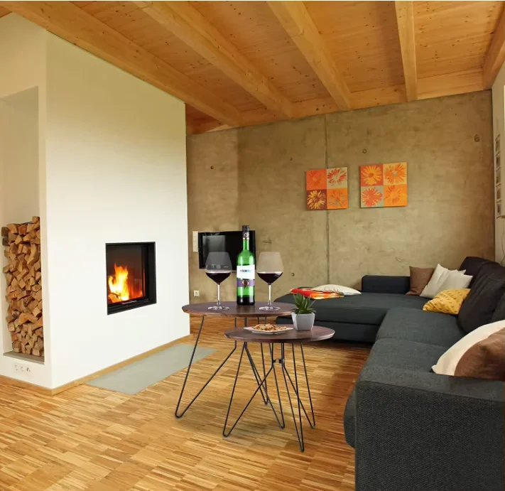 Modern Design Wooden Coffee Table Living Room Metal Legs Round Side Table Set of 2 Tables