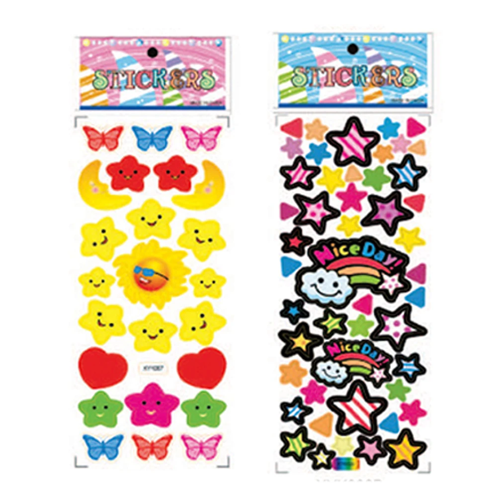 custom cartoon pvc teen star stickers for kids puffy handwritten laptop water bottle stickers skateboard stickers