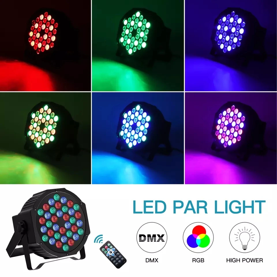 Shenzhen wholesale 36 LEDs RGB Par Light DMX512 wireless Remote Controller Uplight party Stage Light