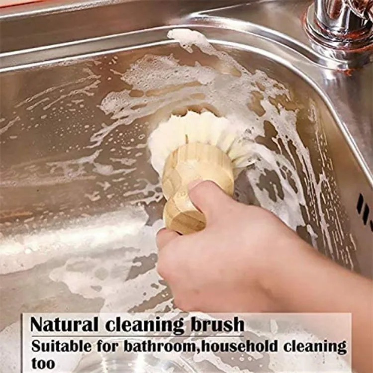 ECO Bamboo Wooden dish brush Kitchen cleaning scrubbing pot brush