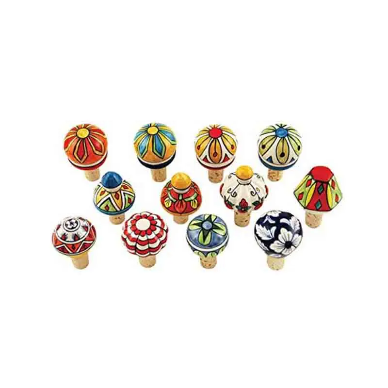 Country Cottage Assorted Ceramic Bottle Stoppers in Bulk Creative Porcelain Wine Bottle Stopper