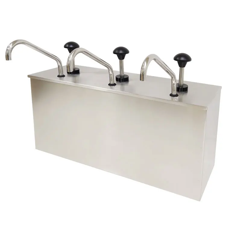 Stainless Steel Triple Pump Head Condiment Sauce Dispenser Sauce Tomato Juice Jam Dispenser