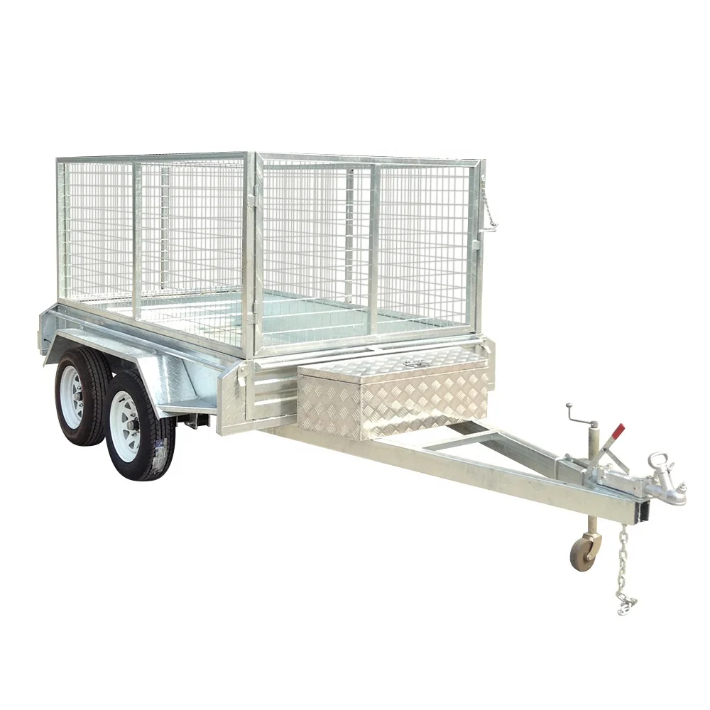 Galvanised 8x5 Car Tandem Box Trailer with Cage