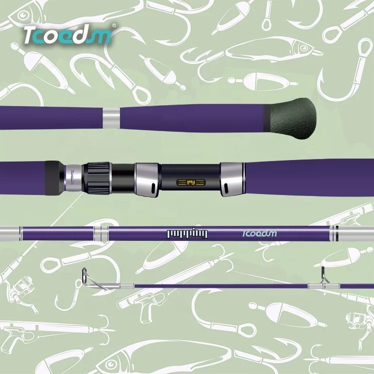 TCOEDM super hard super technical Carbon Fishing Rod professional OEM DOM popping fishing rod