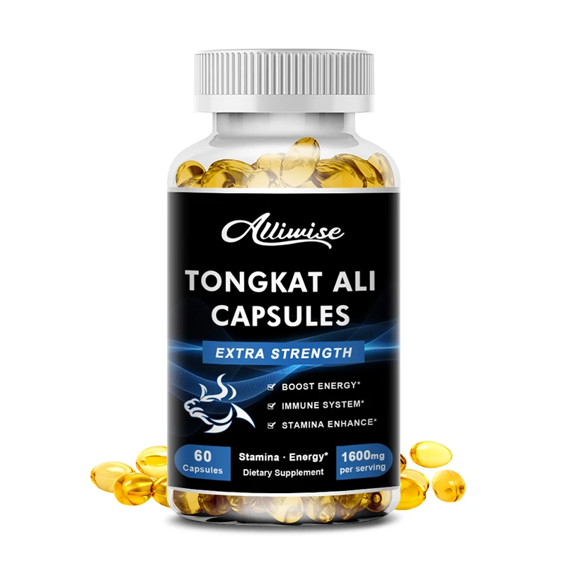 Alliwise OEM 60pcs Pure Natural Tongkat Ali Softgel Capsules In Chinese Healthcare Supplement for men