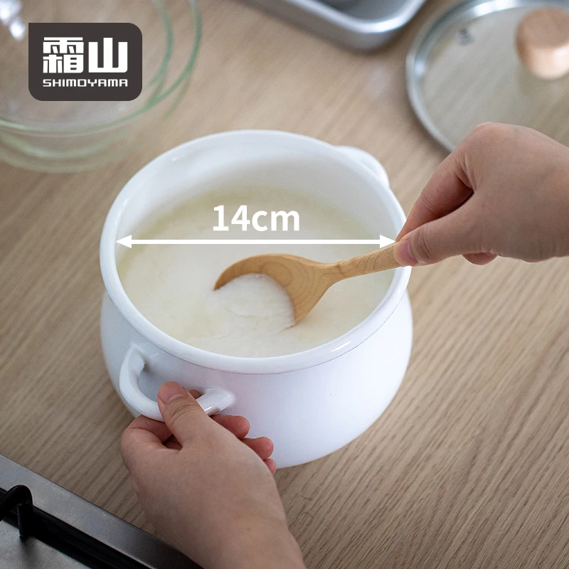 SHIMOYAMA Deep Oil Fried Instant Pot Heavy-Duty Kitchen Cookware Braiser for Soup Enameled Round Pot with Lid and Dual Handles