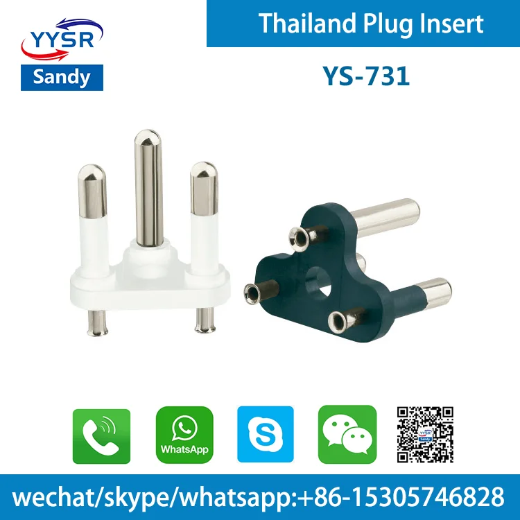 2.5A 2 plug insert with 4.0mm brass pin ( electrical 2.5 a parallel 2 pins plug insert ) for ac plug adapter