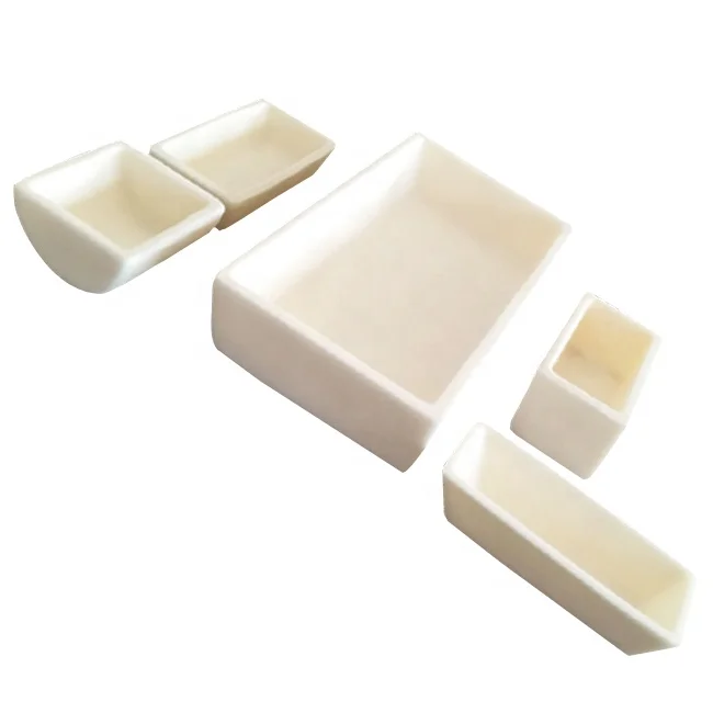 Big Size 99 al2o3 alumina ceramic tray crucible / rectangular crucible