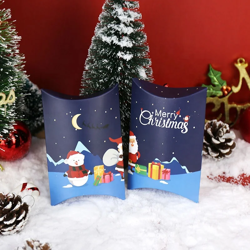 Cartoon Christmas pillow packaging gift box for candy biscuit snack packaging Christmas box