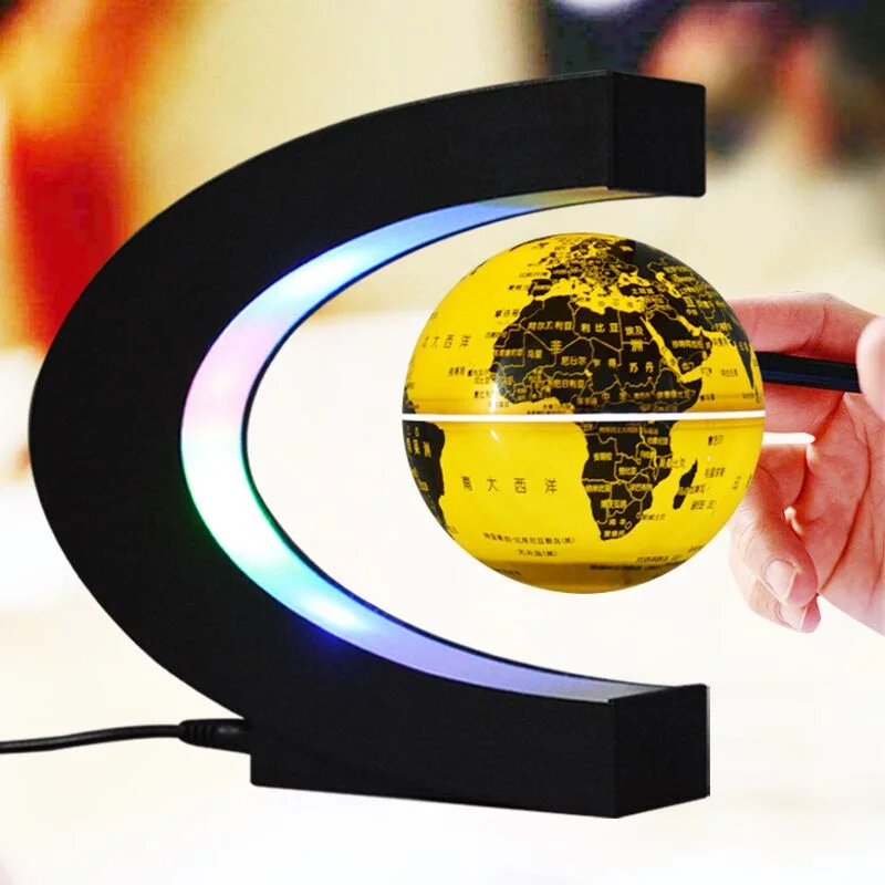 illuminated Magnetic Rotating Globe World Map Art Cadre
