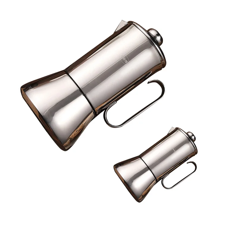 Super 6 cup stainless steel moka coffee pot suitable for all hobs with attractive design