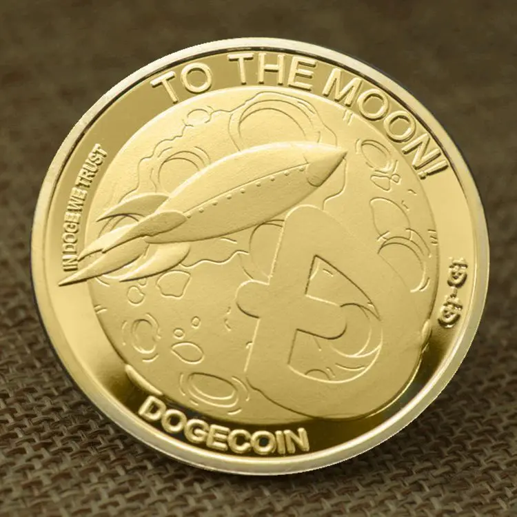 Позолоченная медная коллективная сувенирная монета Doge памятная