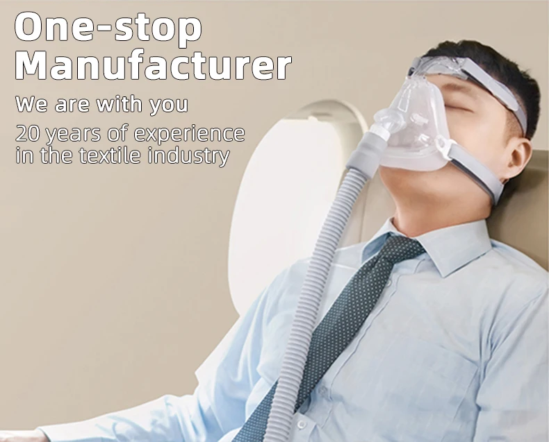 Customized three layer hook and loop magic fabric laminated PU foam composite fabric elastic OK fabric for cpap headband