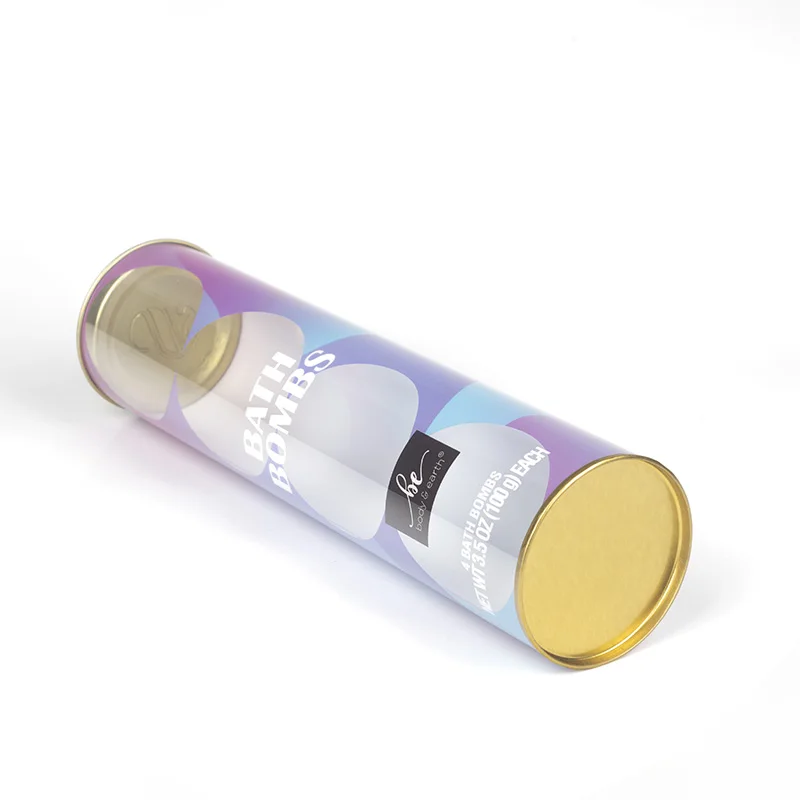 Plastic Cylinder Tube Printed Packaging Clear Round PVC Plastic Boxes With Tin Lid