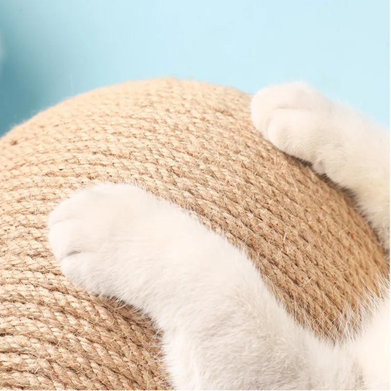 Popular pet cat toy solid wood cat scratching ball durable sisal rope ball climbing claw grinding toy cat dropshipping