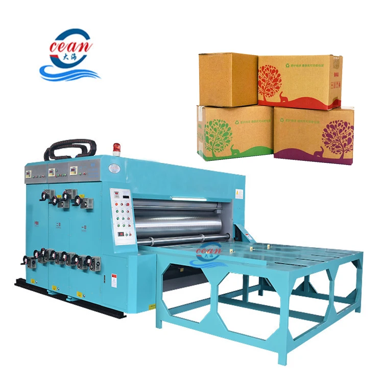 Chain feeder 2 3 4 colors corrugated carton box flexo printer slotter machine