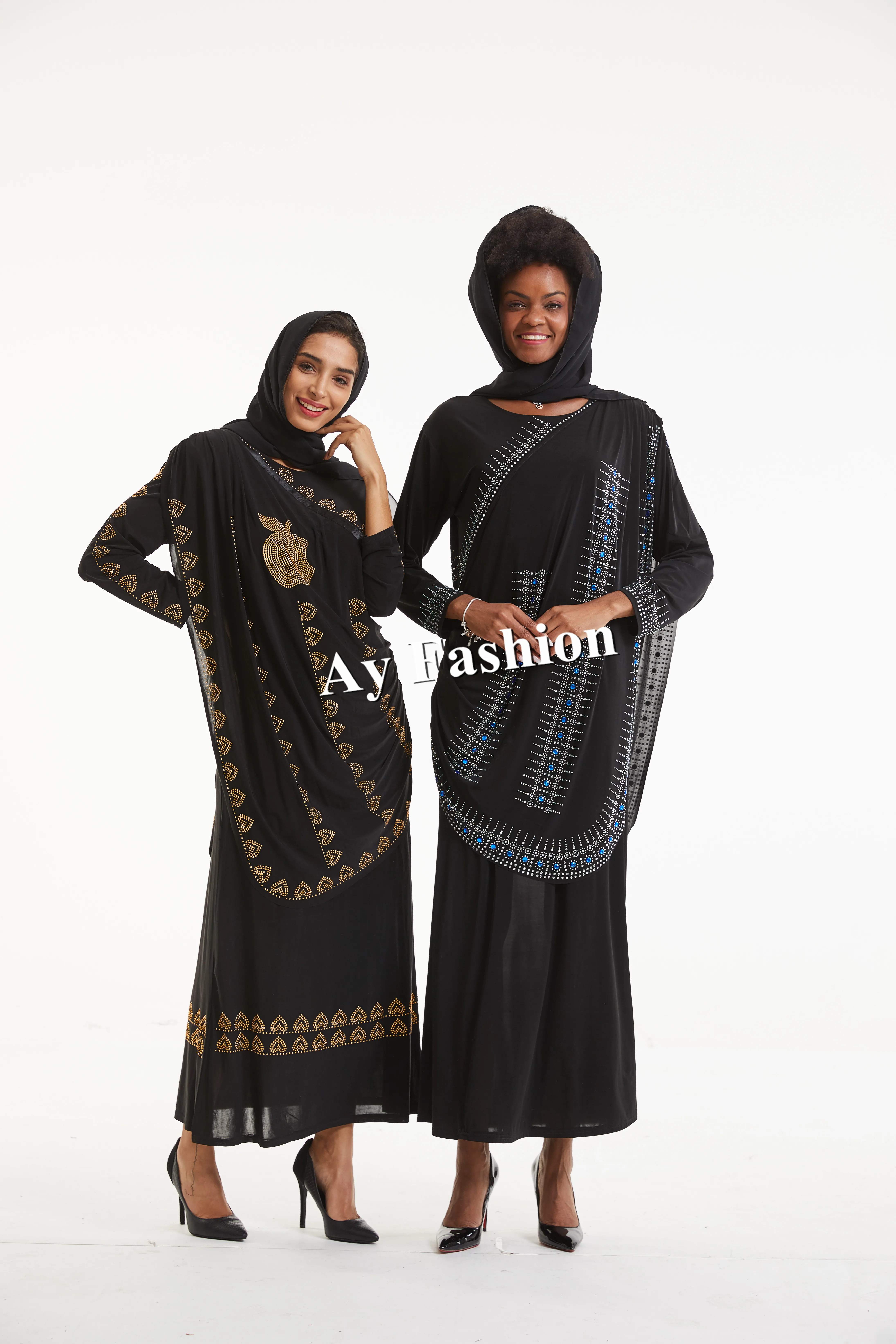 Embroidered Maxi Beautiful Islamic Dress Abaya Dubai Arabic Women Clothing
