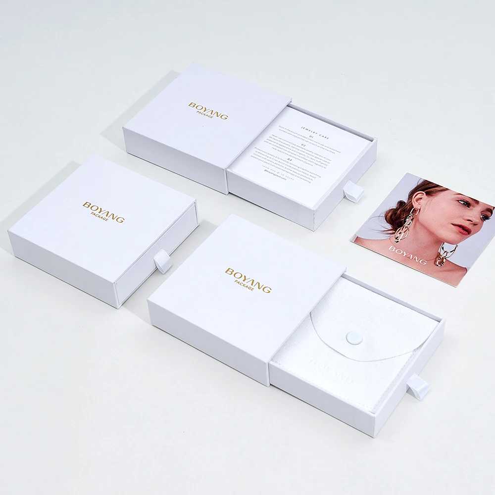 Custom Printed Accessories Jewellery Gift Box Drawer Necklace Earring Bracelet Ring Jewelry Box Packaging