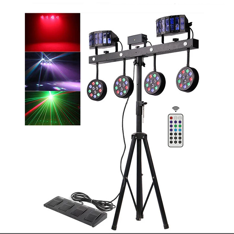 Professional Equipment Disco Dj Case Stage Rgbw 4in1 Flash Effect Laser Rgbw Led Par System Lamp Bar Rotating Figure Light