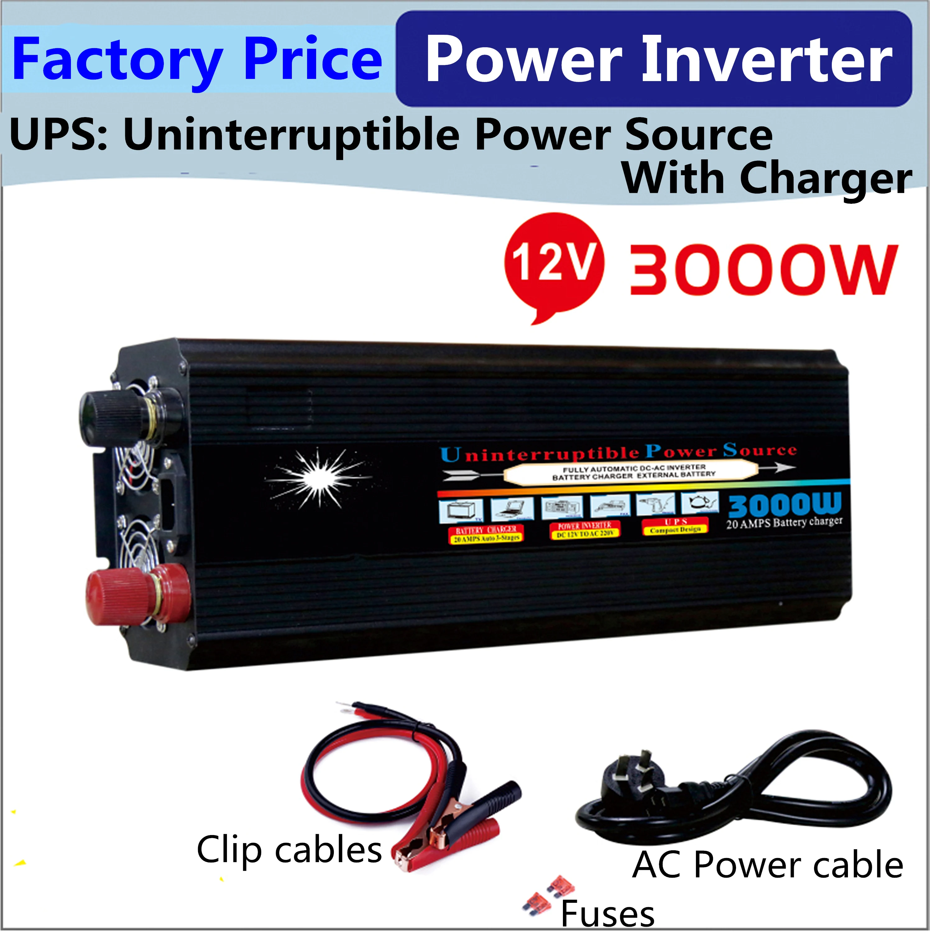 3000W 12V/24V/48V Modified Sine Wave Solar Inverter With UPS Function And Battery Charger