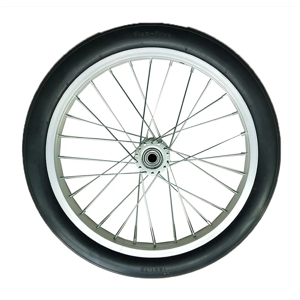 New 16-Inch Aluminum Bicycle Wheels with Puncture-Proof Tyres and Spokes for Manufacturing Plants and Machinery Repair Shops