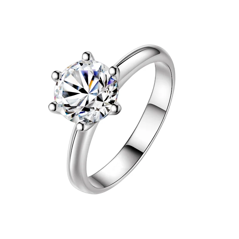 hot sale Fine Jewelry factory Price wholesale fine VVs1 Moissanite diamond S925 silver Sterling Promise ring For Wedding