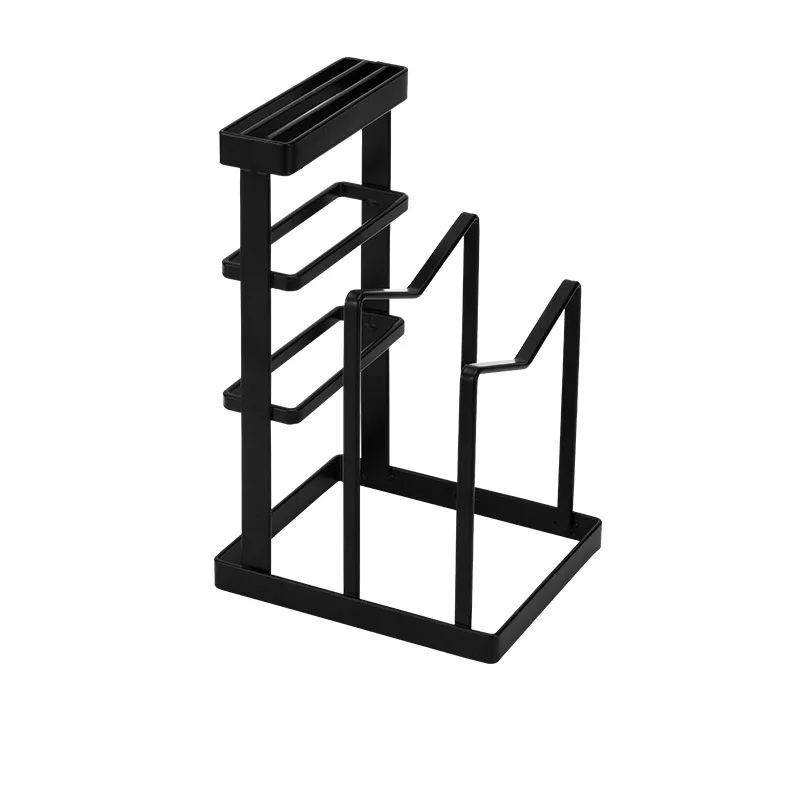 
Japanese simple iron cutting board knife rack pot cover rack multi - functional kitchen shelving 