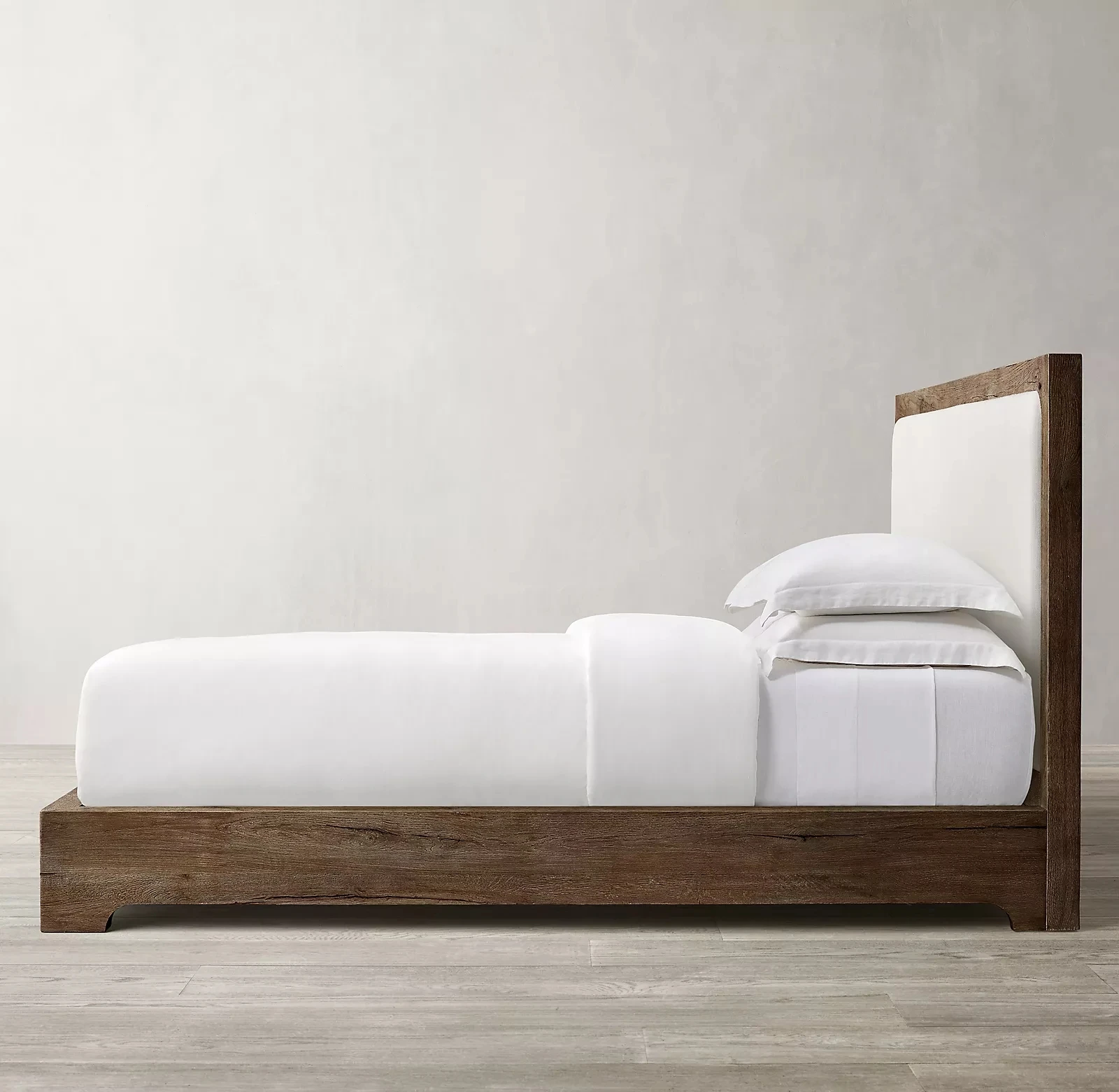 Новое прибытие гостиничная мебель для гостиной Крытая Давос дубовая ОБИТАЯ панельная кровать