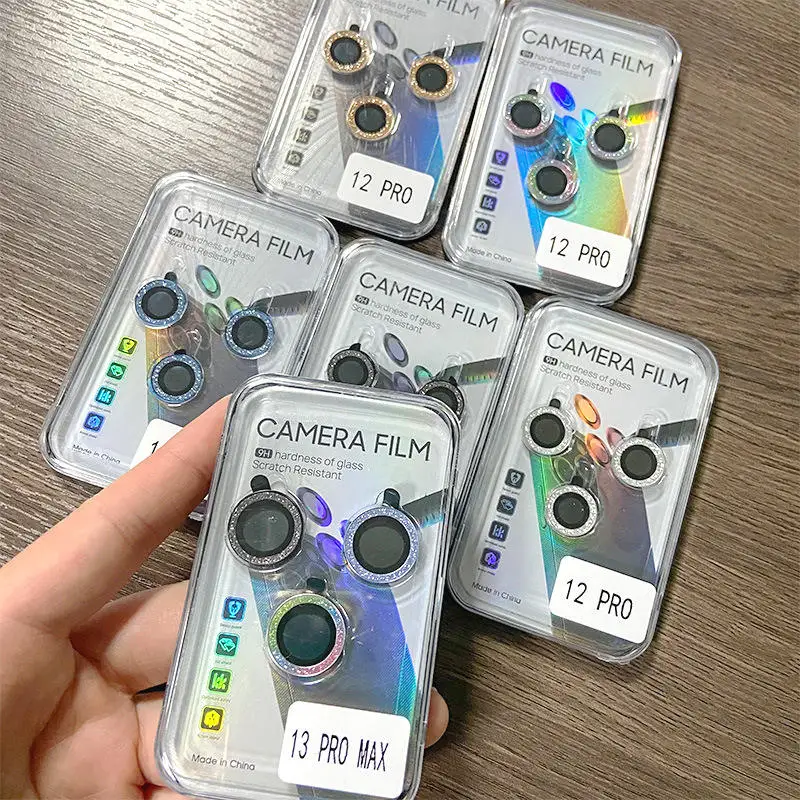Metal Full Cover 9h Hardness Mobile Phone Camera Lens Film Anti-scratch Protector De Camera Film For Iphone 11 12 13 Pro Max