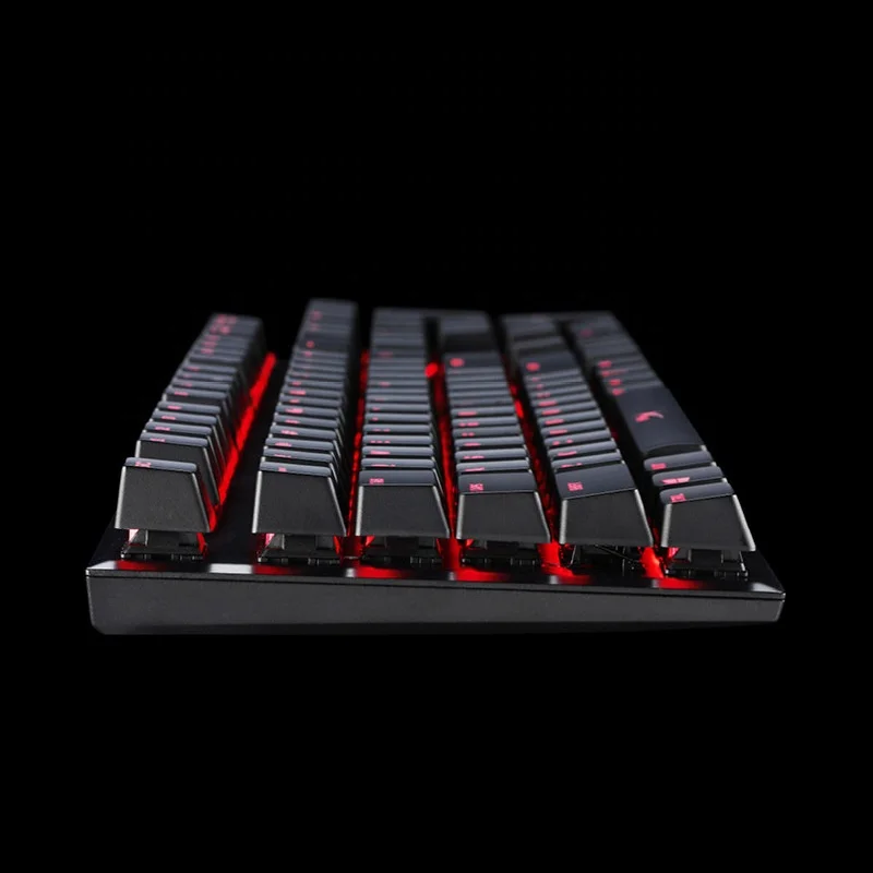  Механическая игровая клавиатура с подсветкой профессиональная из сплава FPS Pro (87 клавиш) RGB вишнево-красный