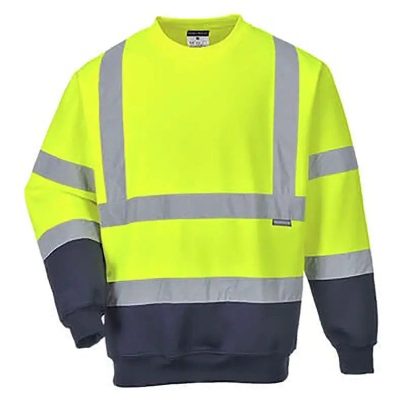 2 Tone Reflective Safety Shirt for Construction Mining Mechanic Tooling Builder Hi Vis Work Wear Long Sleeve Work Shirt