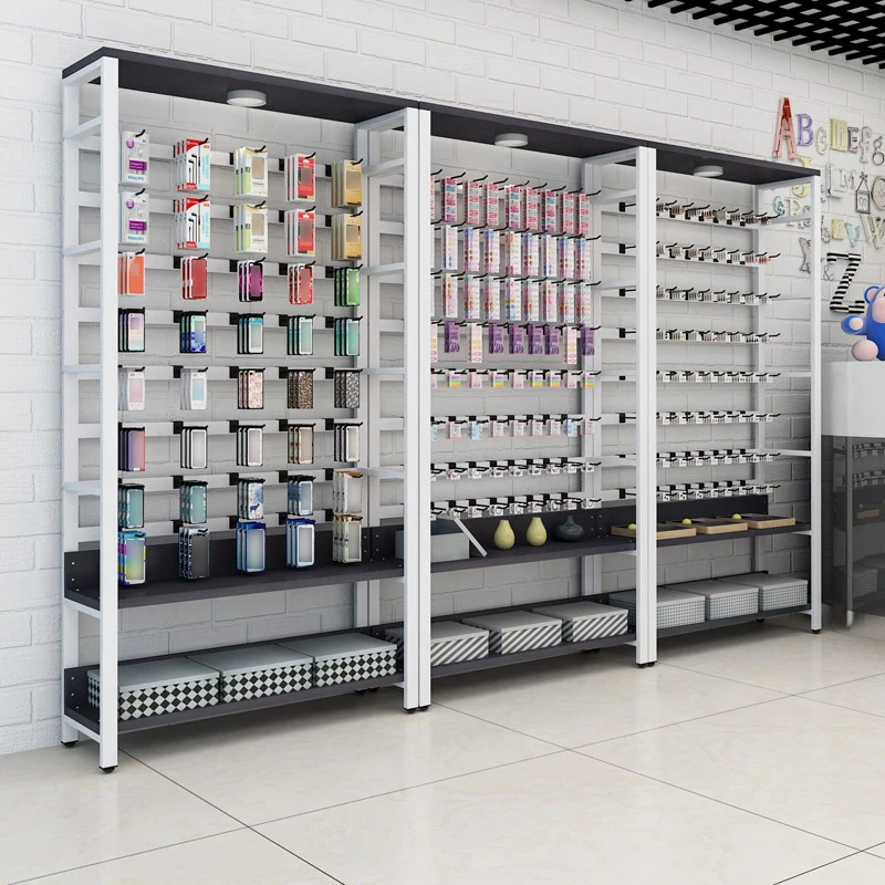 Electronics Repair Cell Phone Accessory Display Rack Simple Mobile Phone Shop Interior Design Decoration Phone Display Cabinet