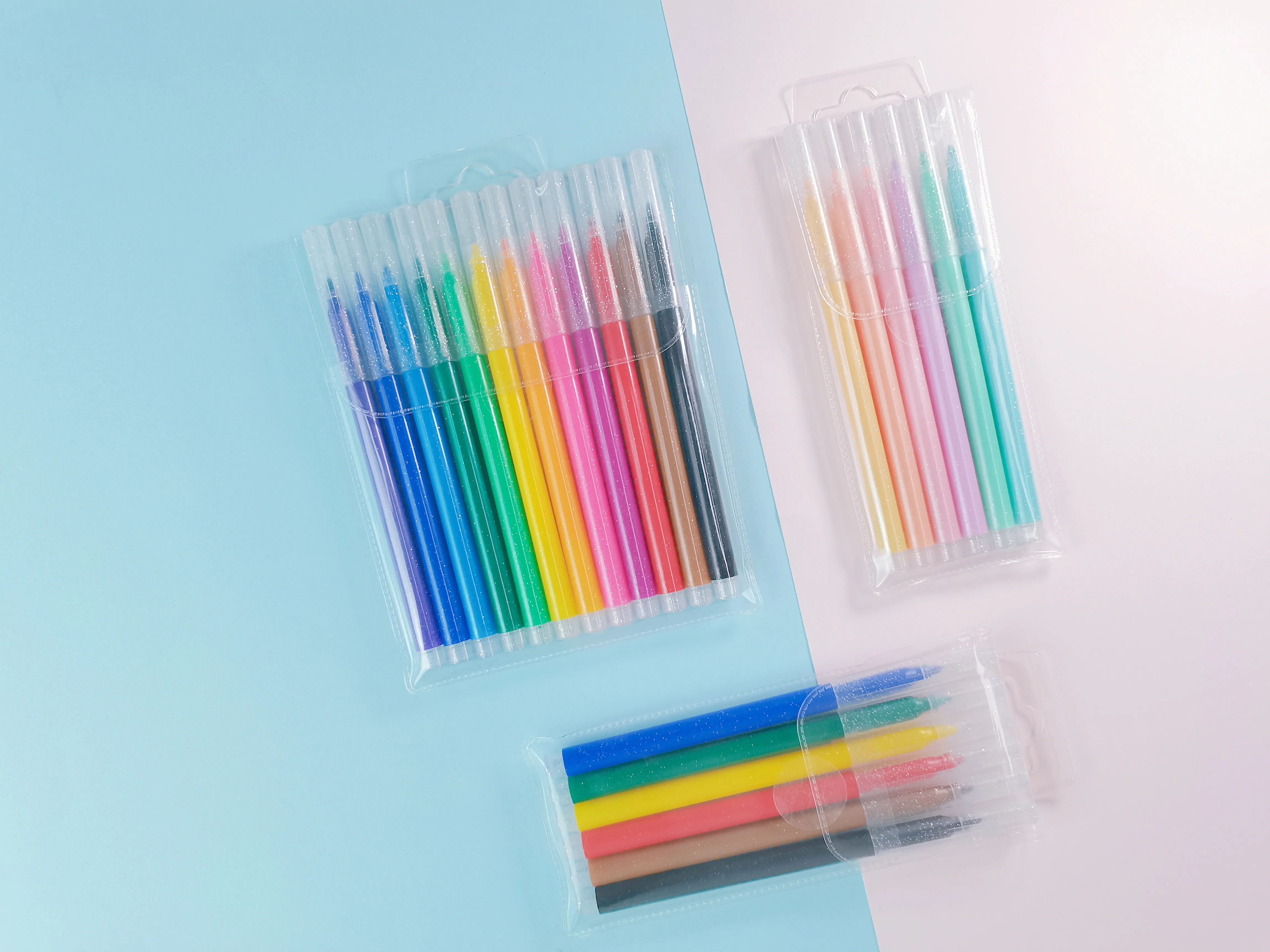 New Design Glitter Art Marker Pen Pastel Colors Washable and Non-toxic Shine Ink Round Tip Watercolor Pen