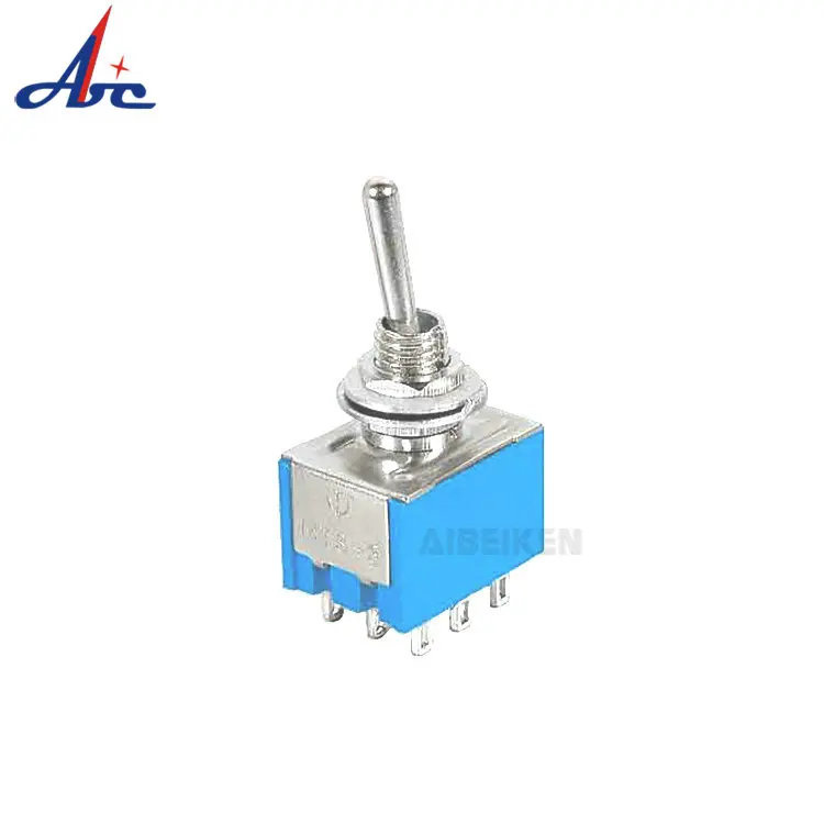 Hot Selling On-Off 2 Way Solder Terminal 3A 250V Rocker Red Blue Miniature On-On Toggle Switch