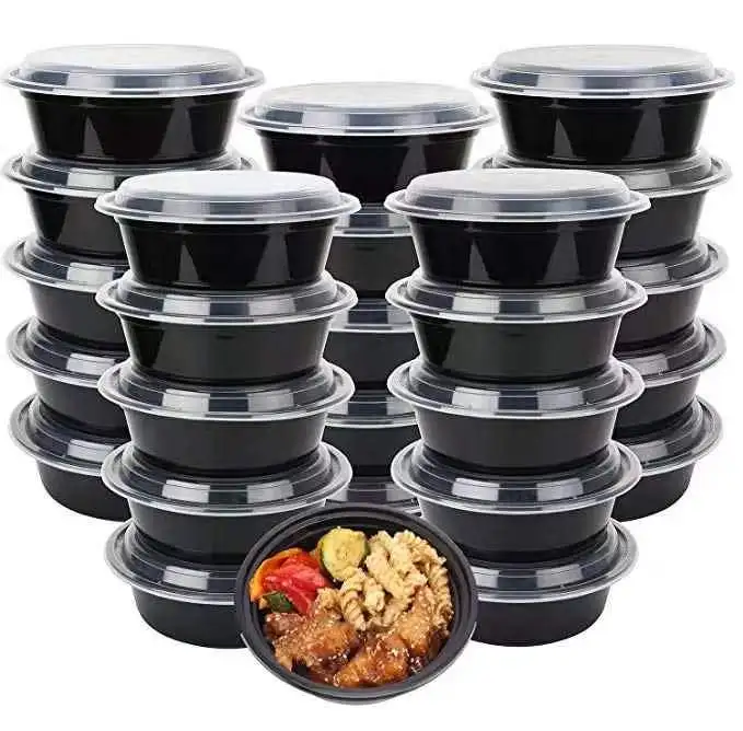 16oz 24oz Large quantity is preferred round plastic disposable food container Good quality bowl food container disposable