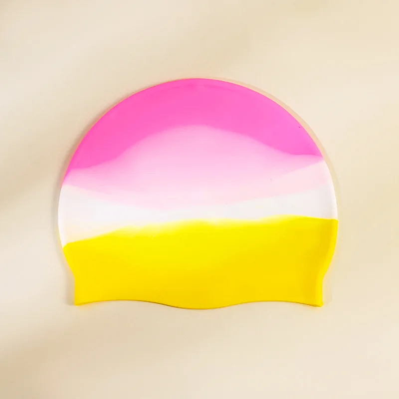 Small MOQ Fast Dispatch Custom Printed Funny Logo 55g Silicone Adult Swimming Caps